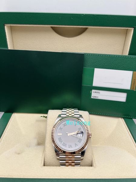 luxury wristwatch brand new men's automatic watches datejust 41 126331 18k fluted rose steel wimbledon dial jubilee box papers, Slivery;brown
luxury wristwatch brand new men's automatic watches datejust 41 126331 18k fluted rose steel wimbledon dial jubilee box papers, Slivery;brown
