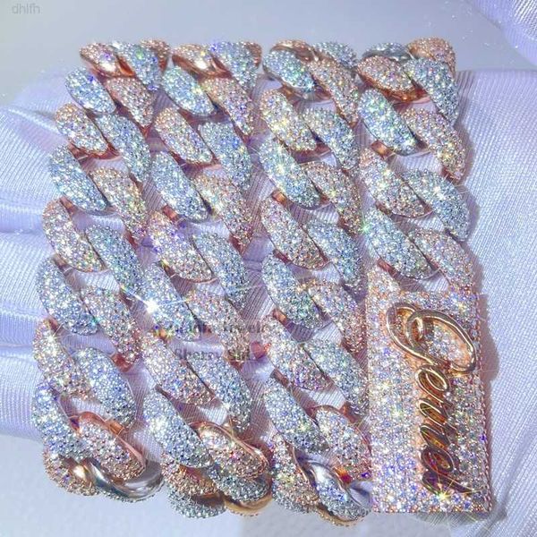 16mm solid silver rose gold plated iced out men hip hop rapper chain custom clasp cuban chain
16mm solid silver rose gold plated iced out men hip hop rapper chain custom clasp cuban chain