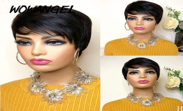 short pixie cut wigs for black women straight brazilian human hair no lace front wig with bangs full machine made7203398, Black;brown
short pixie cut wigs for black women straight brazilian human hair no lace front wig with bangs full machine made7203398, Black;brown
