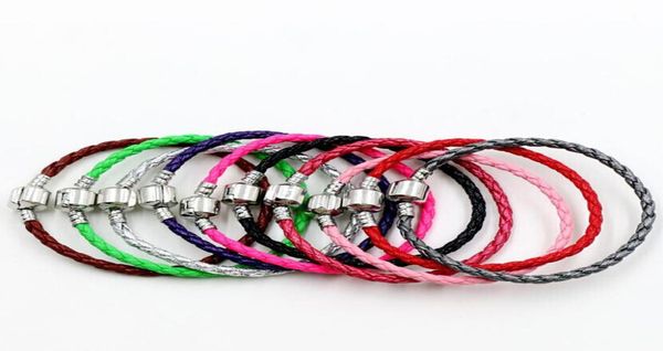 single 925 silver clasp leather beaded strands bracelets chains for pandora bracelets 17cm 19cm 21cm 20pcslot 57colors bracelet f7010475, Black
single 925 silver clasp leather beaded strands bracelets chains for pandora bracelets 17cm 19cm 21cm 20pcslot 57colors bracelet f7010475, Black