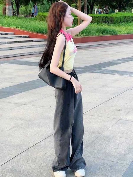 women's jeans designer 23 spring/summer new smoke grey heavy industry letter embroidery wash water straight tube denim pants ae0w, Blue
women's jeans designer 23 spring/summer new smoke grey heavy industry letter embroidery wash water straight tube denim pants ae0w, Blue