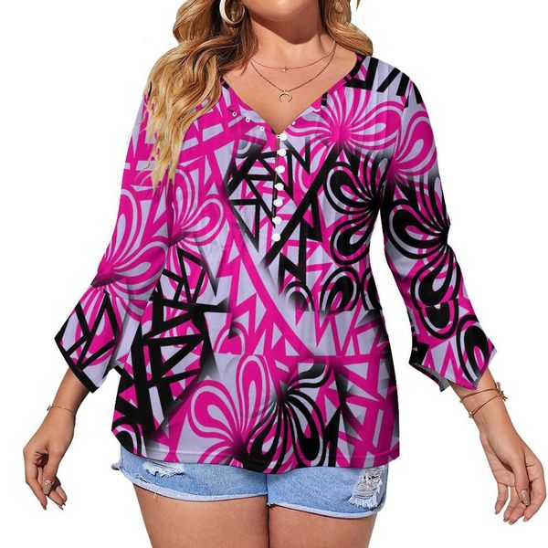 pink and black pacific heritage sublimation print button three quarter tshirt samoan design polynesian casual women tshirtto, White
pink and black pacific heritage sublimation print button three quarter tshirt samoan design polynesian casual women tshirtto, White