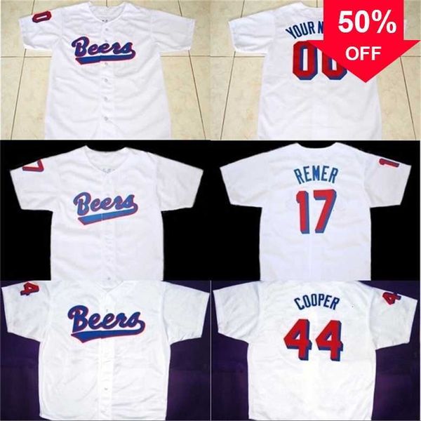 xflsp glamit beers movie baseball jersey button down white 17 doug remer 44 joe coop cooper 100% stitched custom baseball jerseys any name n, Black
xflsp glamit beers movie baseball jersey button down white 17 doug remer 44 joe coop cooper 100% stitched custom baseball jerseys any name n, Black