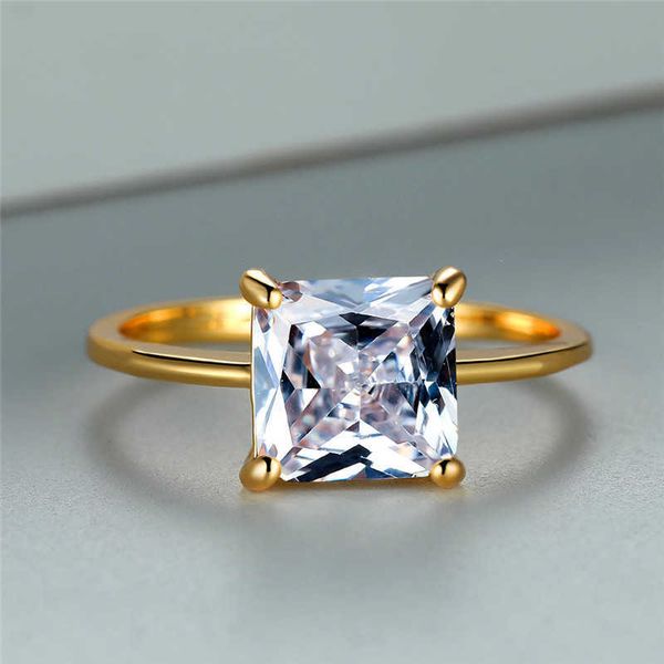 solitaire ring princess cut white zircon square stone ring female luxury crystal engagement ring charm gold color wedding party rings for wo, Golden;silver
solitaire ring princess cut white zircon square stone ring female luxury crystal engagement ring charm gold color wedding party rings for wo, Golden;silver
