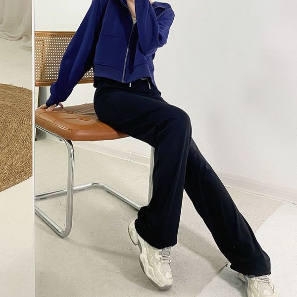 lu align lu yoga women bell bottoms pant bodybuilding perfectly oversized wide leg trousers exercise jogging loose fitting lady high rise fl, White;red