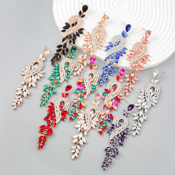 fashionable design alloy diamond inlaid rhinestone geometric leaf colored diamond earrings female, Silver
fashionable design alloy diamond inlaid rhinestone geometric leaf colored diamond earrings female, Silver