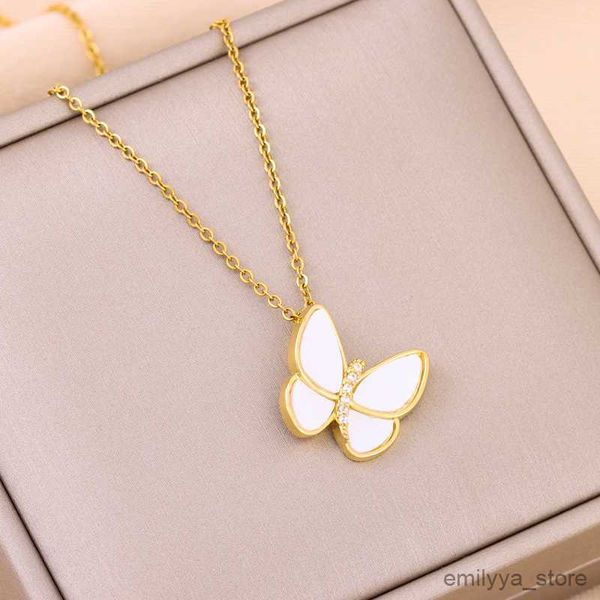 pendant necklaces new temperament versatile white butterfly pendant stainless steel necklaces for women fashion female neck chain, Silver
pendant necklaces new temperament versatile white butterfly pendant stainless steel necklaces for women fashion female neck chain, Silver