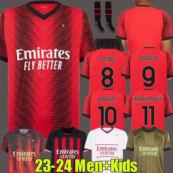 23 24 ibrahimovic koche soccer jerseys football shirt 2023 2024 maglia milano kids kit home maglie da calcio training away 3rd 4th ac milans, Black;yellow
23 24 ibrahimovic koche soccer jerseys football shirt 2023 2024 maglia milano kids kit home maglie da calcio training away 3rd 4th ac milans, Black;yellow
