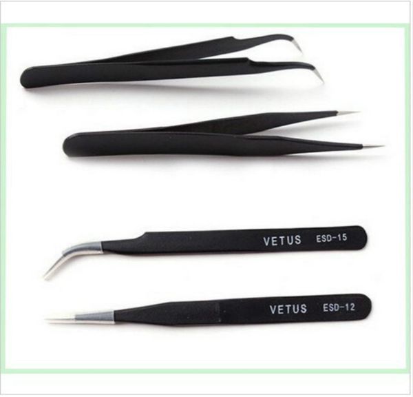 10pcs x vetus black eyelash tweezers for eyelash extension and cliping diamondcrystal straigtht and curve 2215981 
10pcs x vetus black eyelash tweezers for eyelash extension and cliping diamondcrystal straigtht and curve 2215981