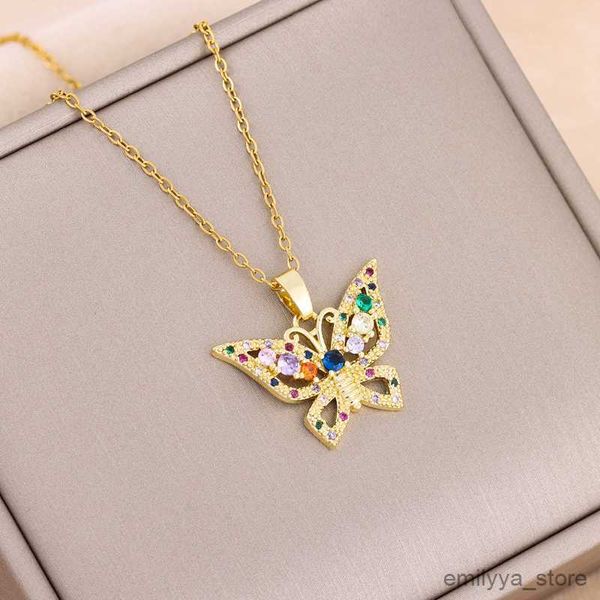 pendant necklaces new colorful butterfly pendant necklaces for women trendy female stainless steel neck chain jewelry, Silver
pendant necklaces new colorful butterfly pendant necklaces for women trendy female stainless steel neck chain jewelry, Silver