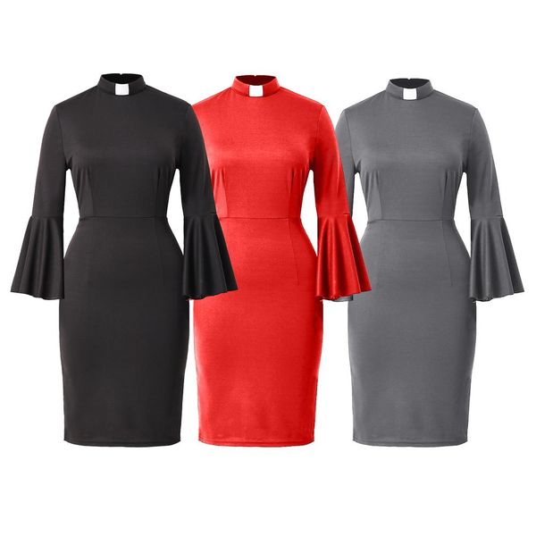 dresses women clergy tab collar dress black mass dress retro bodycon kneelength work pencil dress, Black;gray
dresses women clergy tab collar dress black mass dress retro bodycon kneelength work pencil dress, Black;gray