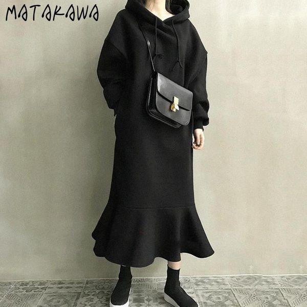 dresses matakawa korean autumn winter hooded mermaid vestidos puff sleeve solid patchwork women dresses fashion casual loose robe femme, Black;gray
dresses matakawa korean autumn winter hooded mermaid vestidos puff sleeve solid patchwork women dresses fashion casual loose robe femme, Black;gray
