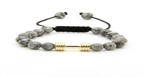 sport energy bracelets whole 8mm grey jasper stone beads with new barbell fitness dumbbell macrame bracelets for men3043803, Golden;silver
sport energy bracelets whole 8mm grey jasper stone beads with new barbell fitness dumbbell macrame bracelets for men3043803, Golden;silver