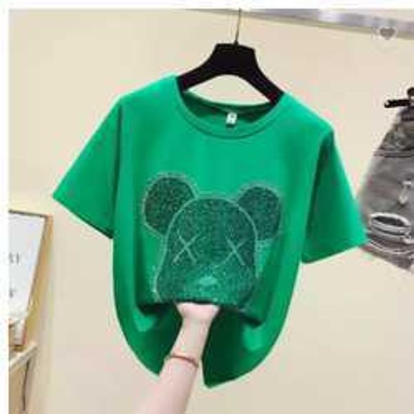 short sleeved women's tshirt new summer tshirt fashion casual tee rhinestone loose ladies bottom shirtnbh, White
short sleeved women's tshirt new summer tshirt fashion casual tee rhinestone loose ladies bottom shirtnbh, White