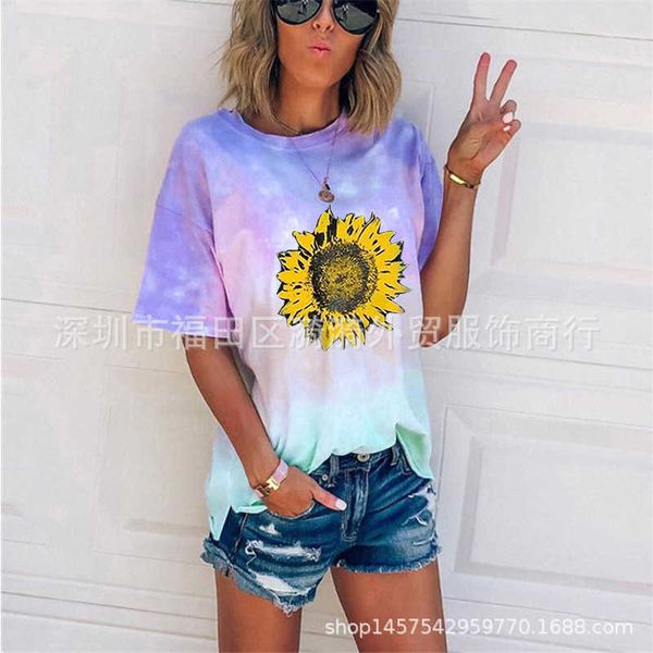 sell retail t shirts short sleeve tie dye printing gradient color women's tshirts, White
sell retail t shirts short sleeve tie dye printing gradient color women's tshirts, White