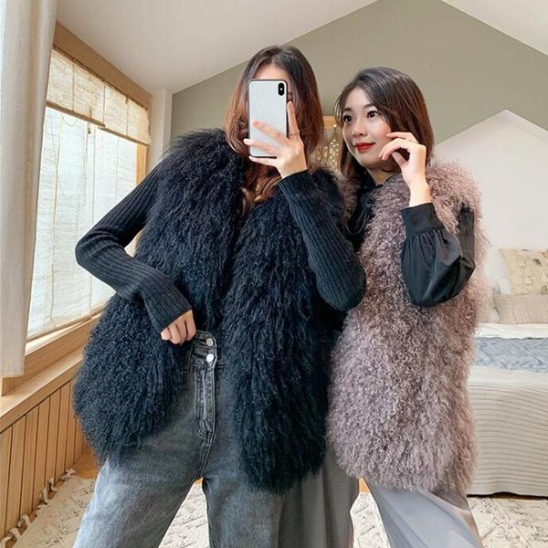 fur new real sheep fur vest 100% natural mongolia fur gilet pure long fur genuine fur oversize vest ksr801, Black
fur new real sheep fur vest 100% natural mongolia fur gilet pure long fur genuine fur oversize vest ksr801, Black