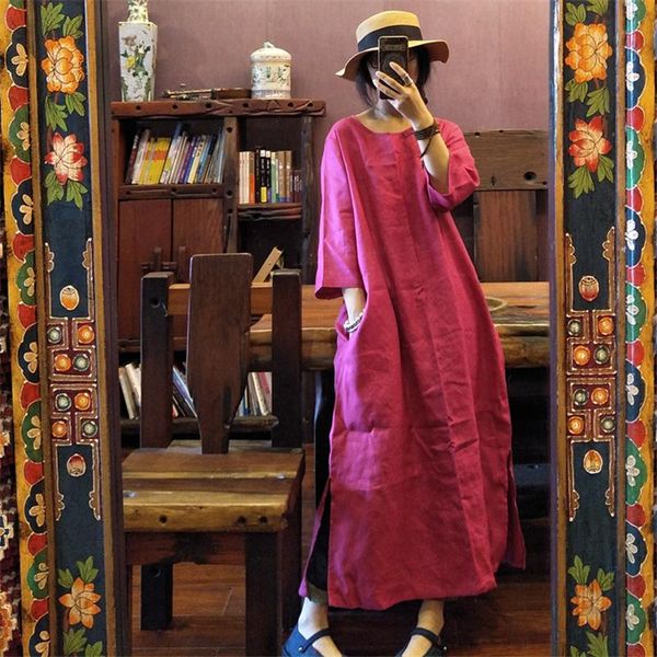 dresses johnature women linen dress solid color button oneck seven sleeve 2023 summer new vintage women loose robes dress, Black;gray
dresses johnature women linen dress solid color button oneck seven sleeve 2023 summer new vintage women loose robes dress, Black;gray