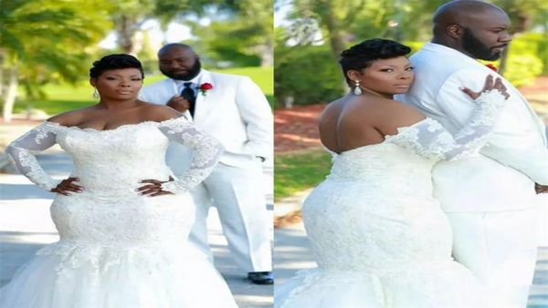 plus size mermaid wedding dresses beaded lace tulle modern bridal gowns off the shoulder sheer long sleeves custom made brides wea8605395, White
plus size mermaid wedding dresses beaded lace tulle modern bridal gowns off the shoulder sheer long sleeves custom made brides wea8605395, White