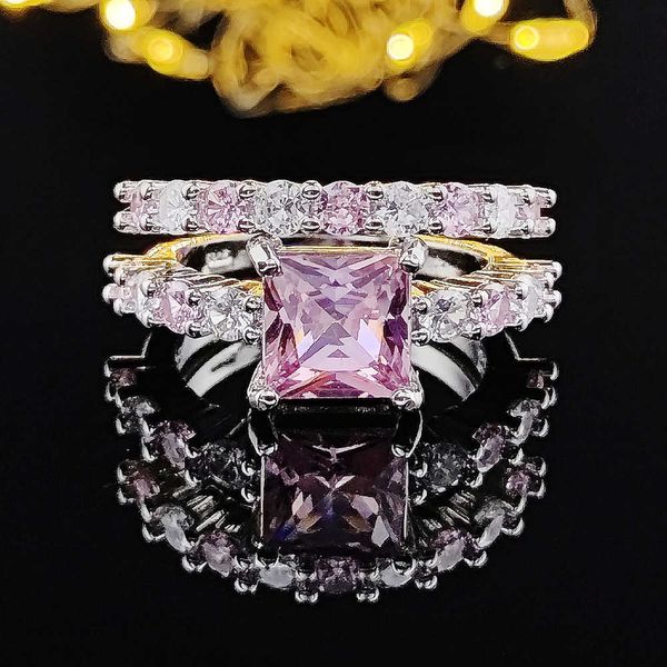 solitaire ring 2023 new luxury pink princess silver color bride wedding ring set for women lady anniversary gift jewelry wholesale r5173 z06, Golden;silver
solitaire ring 2023 new luxury pink princess silver color bride wedding ring set for women lady anniversary gift jewelry wholesale r5173 z06, Golden;silver