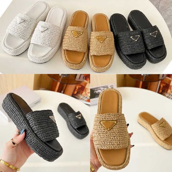 womens woven slippers with triangular logo open toe thick sole slippers classic black white outdoor beach shoes
womens woven slippers with triangular logo open toe thick sole slippers classic black white outdoor beach shoes