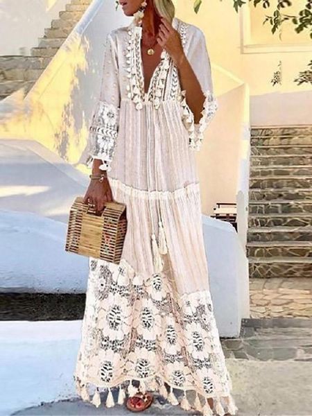 dresses women v neck solid hollow out tassel dress female casual loose long party dress patchwork slim fit beach dresses vestidos, Black;gray
dresses women v neck solid hollow out tassel dress female casual loose long party dress patchwork slim fit beach dresses vestidos, Black;gray