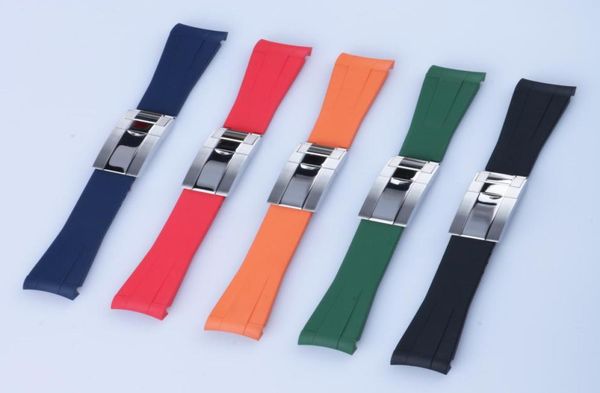 20mm curved end watch band and silver polished clasp silicone black navy green orange red rubber watchband for rol strap sub gmt d4159852, Black;brown
20mm curved end watch band and silver polished clasp silicone black navy green orange red rubber watchband for rol strap sub gmt d4159852, Black;brown