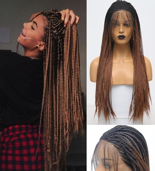 two tones ombre brown color box braided wig synthetic lace front wig with baby hair cosplay wigs for women 26inch1877528, Black
two tones ombre brown color box braided wig synthetic lace front wig with baby hair cosplay wigs for women 26inch1877528, Black