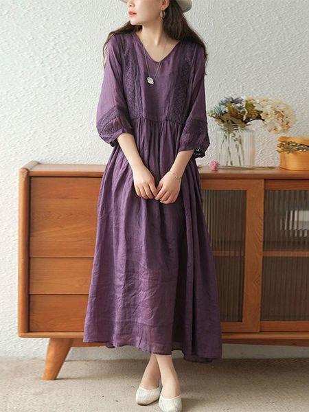 dresses women summer casual dress new arrival 2022 vintage style vneck lace loose comfortable ladies elegant aline long dresses d386, Black;gray
dresses women summer casual dress new arrival 2022 vintage style vneck lace loose comfortable ladies elegant aline long dresses d386, Black;gray