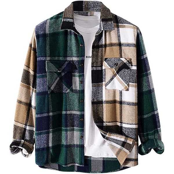classic flannel shirt button down shirt jacket long sleeves mens plaid shirt yhak, White;black
classic flannel shirt button down shirt jacket long sleeves mens plaid shirt yhak, White;black