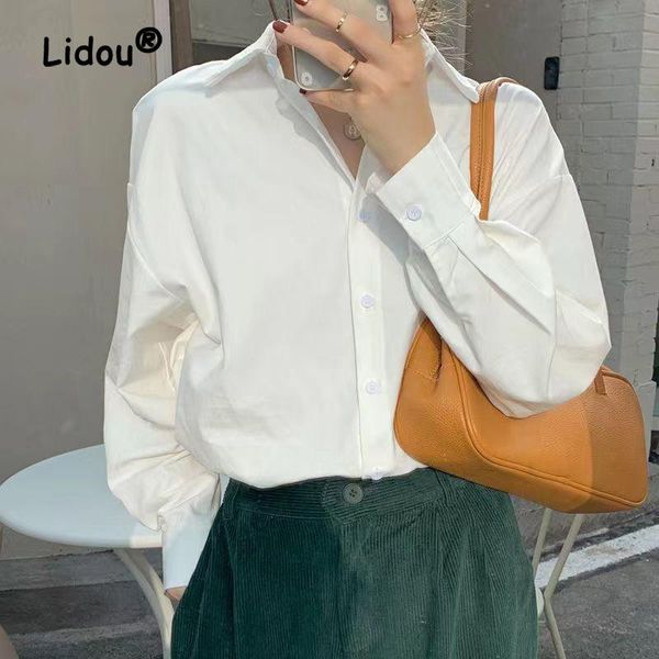 shirts new fashion solid color singlebreasted blouse women long sleeve classic polo collar korean office allmatch temperament shirt, White
shirts new fashion solid color singlebreasted blouse women long sleeve classic polo collar korean office allmatch temperament shirt, White
