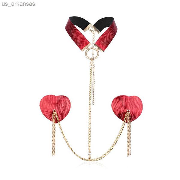new women 1 pair red heart tassel nipple cover reusable metal chain linked with choker breast pasties body jewelry chain l230523
new women 1 pair red heart tassel nipple cover reusable metal chain linked with choker breast pasties body jewelry chain l230523