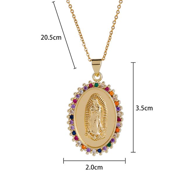 religious copper micro-inlaid colorful zircon pendant women jewelry virgin mary necklace for women, Silver
religious copper micro-inlaid colorful zircon pendant women jewelry virgin mary necklace for women, Silver