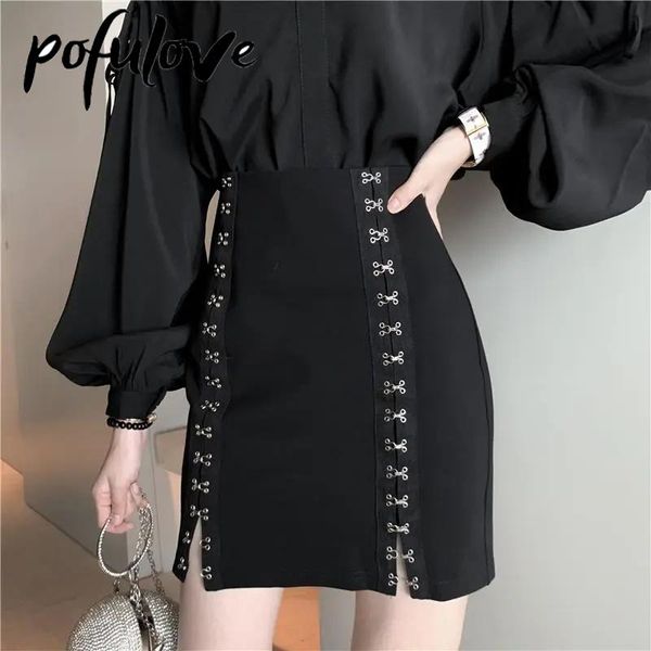 dresses gothic skirt woman black y2k punk mini skirts high fashion metal button bandage bodycon slim pencil streetwear skirt, Black;gray
dresses gothic skirt woman black y2k punk mini skirts high fashion metal button bandage bodycon slim pencil streetwear skirt, Black;gray