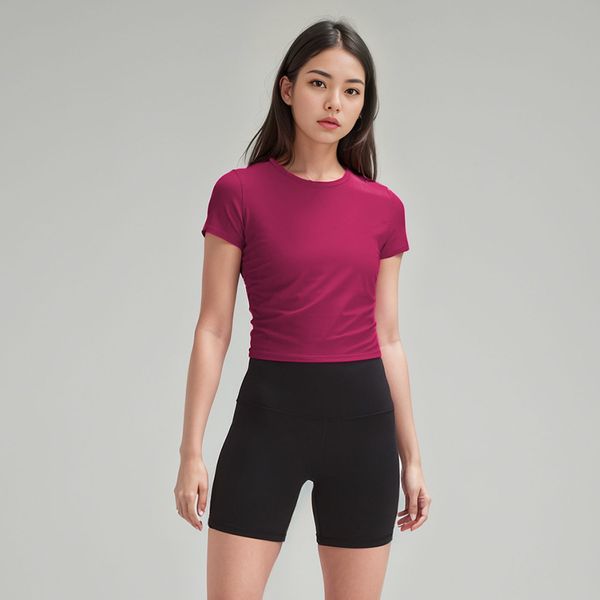 womens lulus yoga t-shirt summer womens crop ribber round collar short sleeve elastic breathable sports fiess solid color
womens lulus yoga t-shirt summer womens crop ribber round collar short sleeve elastic breathable sports fiess solid color