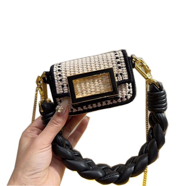 straw two-tone coin purse women designer mini bag woven thick handle square enameled metal hardware gold chain buckle stripes dot lovely cro, Red;black
straw two-tone coin purse women designer mini bag woven thick handle square enameled metal hardware gold chain buckle stripes dot lovely cro, Red;black