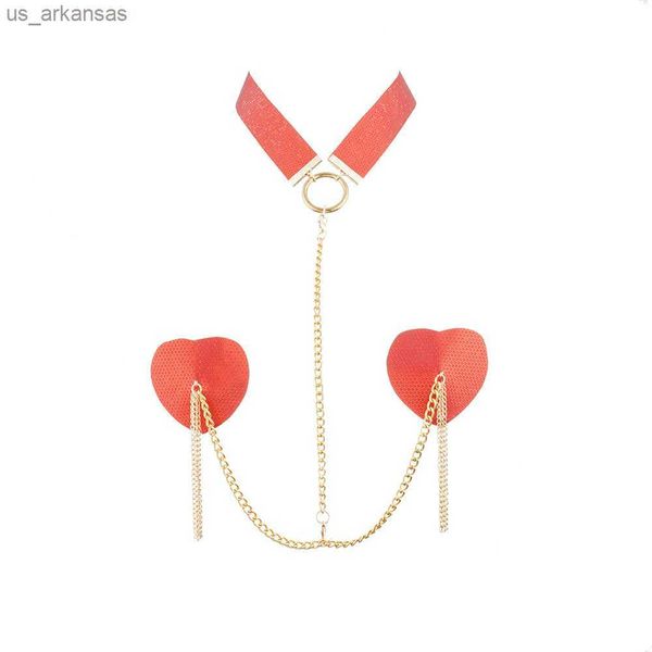 nipple cover with chain bra pasties reusable body chain choker necklace heart chest stickers cosplay costume accessories l230523
nipple cover with chain bra pasties reusable body chain choker necklace heart chest stickers cosplay costume accessories l230523