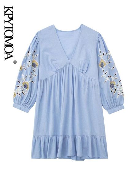 dresses kpytomoa women fashion contrast embroidery ruffled mini dress vintage v neck puff sleeves female dresses vestidos mujer, Black;gray
dresses kpytomoa women fashion contrast embroidery ruffled mini dress vintage v neck puff sleeves female dresses vestidos mujer, Black;gray