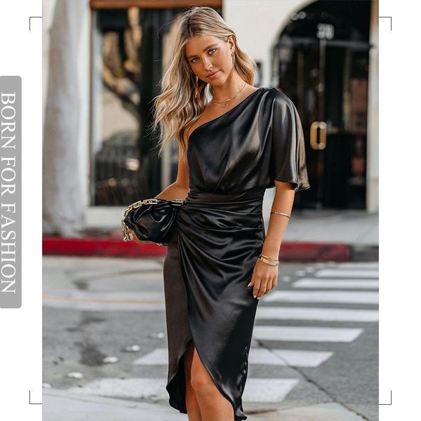 dresses bodycon party silk robe satin dress for women short sleeve one shoulder high split ruched evening dresses 2022 autumn, Black;gray
dresses bodycon party silk robe satin dress for women short sleeve one shoulder high split ruched evening dresses 2022 autumn, Black;gray