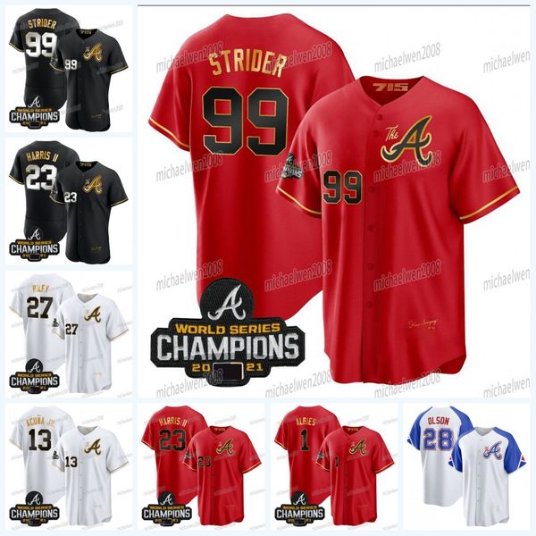braves 2023 city connect gold jersey spencer strider michael harris ii austin riley ronald acuna jr. matt olson max fried ozzie albies aaron, Blue;black
braves 2023 city connect gold jersey spencer strider michael harris ii austin riley ronald acuna jr. matt olson max fried ozzie albies aaron, Blue;black