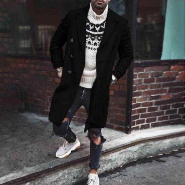 clothing men fall new fashion men coats solid color casual long coat woolen overcoat gl, Black
clothing men fall new fashion men coats solid color casual long coat woolen overcoat gl, Black