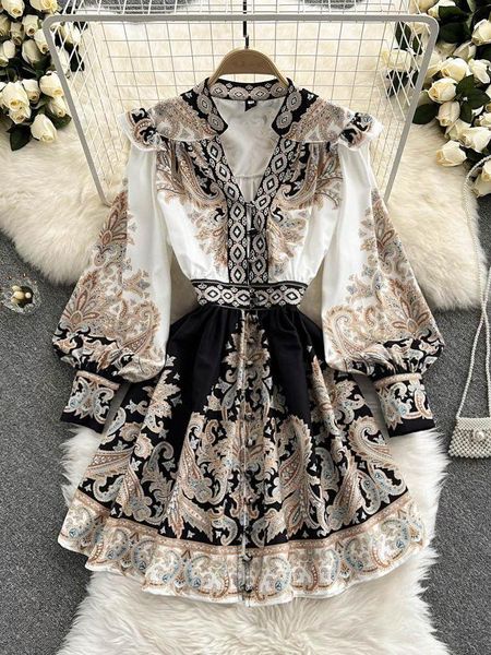 dresses women dresses spring summer 2022 runway fashion paisley print vintage dress v neck long lantern sleeve belted mini dress 1991, Black;gray
dresses women dresses spring summer 2022 runway fashion paisley print vintage dress v neck long lantern sleeve belted mini dress 1991, Black;gray
