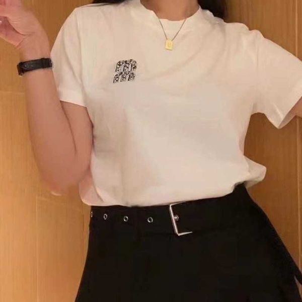 summer cotton t shirt fashion rhinestone letter embroidery graphic tee designer t shirt round neck pullover short sleeved shirt womens cloth, White
summer cotton t shirt fashion rhinestone letter embroidery graphic tee designer t shirt round neck pullover short sleeved shirt womens cloth, White