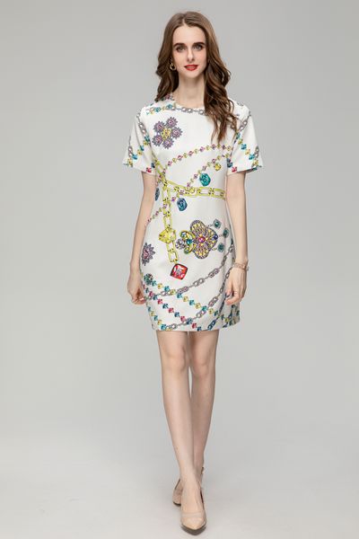 beaded dress 2023 spring/summer original designer fashion jewelry print women's round neck short sleeve elegant dress stripes, Black
beaded dress 2023 spring/summer original designer fashion jewelry print women's round neck short sleeve elegant dress stripes, Black