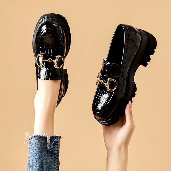 2023 new fashion loafers for women british style leather shoes thick sole schoolgirls shoes korean fashion zapatillas mujer, Black;white
2023 new fashion loafers for women british style leather shoes thick sole schoolgirls shoes korean fashion zapatillas mujer, Black;white