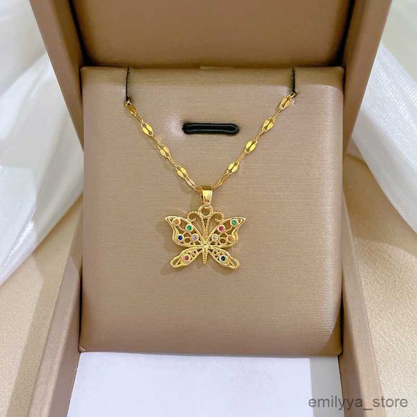 pendant necklaces colored butterfly pendant necklace for women female fashion stainless steel necklace gift jewelry new arrival, Silver
pendant necklaces colored butterfly pendant necklace for women female fashion stainless steel necklace gift jewelry new arrival, Silver