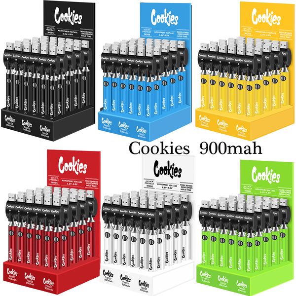 cookies twist battery display box 30pcs 900mah preheat rechargeable batterries variable voltage 3.3v-4.8v vape pen fit 510 thread oil cartri
cookies twist battery display box 30pcs 900mah preheat rechargeable batterries variable voltage 3.3v-4.8v vape pen fit 510 thread oil cartri