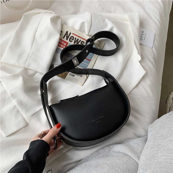 burminsa semi circular saddle shoulder crossover bag suitable for female designer brands with adjustable wide shoulder straps for girls', Black
burminsa semi circular saddle shoulder crossover bag suitable for female designer brands with adjustable wide shoulder straps for girls', Black