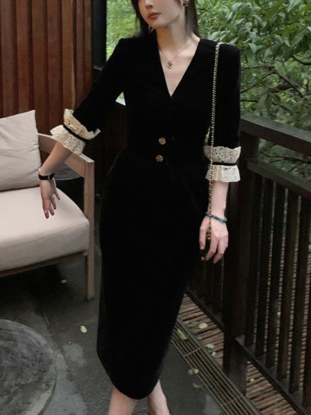 dresses french black vintage dress women korean fashion designer elegant midi dress female high waist slim france party dress autumn new, Black;gray
dresses french black vintage dress women korean fashion designer elegant midi dress female high waist slim france party dress autumn new, Black;gray