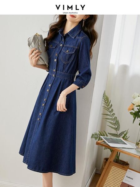 dresses vimly vintage denim dresses for women 2023 spring elegant fashion three quarter sleeve slim elastic waist blue midi swing dress, Black;gray
dresses vimly vintage denim dresses for women 2023 spring elegant fashion three quarter sleeve slim elastic waist blue midi swing dress, Black;gray