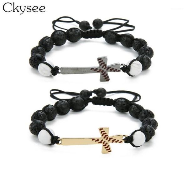 ckysee handmade braided macrame black lave stone beaded bracelet baseball cross bracelet christian jewelry for women and men11842312, Golden;silver
ckysee handmade braided macrame black lave stone beaded bracelet baseball cross bracelet christian jewelry for women and men11842312, Golden;silver